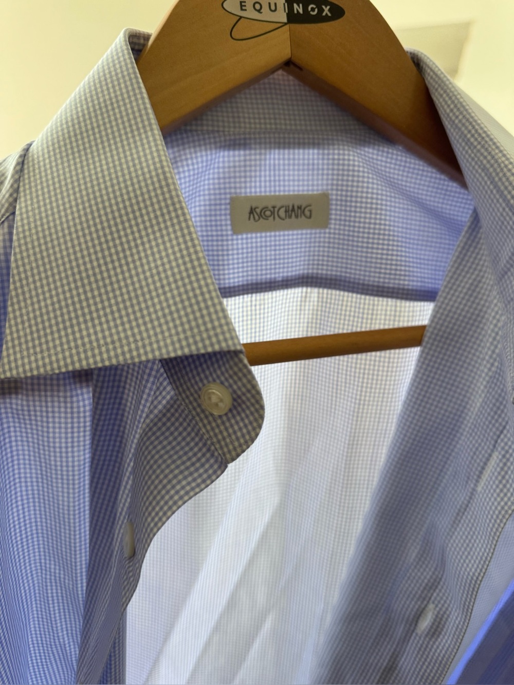 Men's Light Blue Micro-Check Dress Shirt